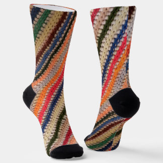 Farbiges Häkelmuster Socken