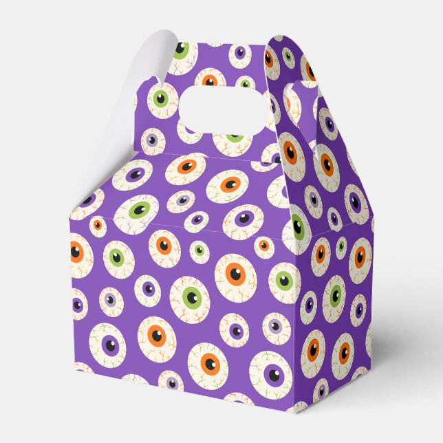 Farbiges Halloween-Eyeballs-Muster Geschenkschachtel (Vorderseite)