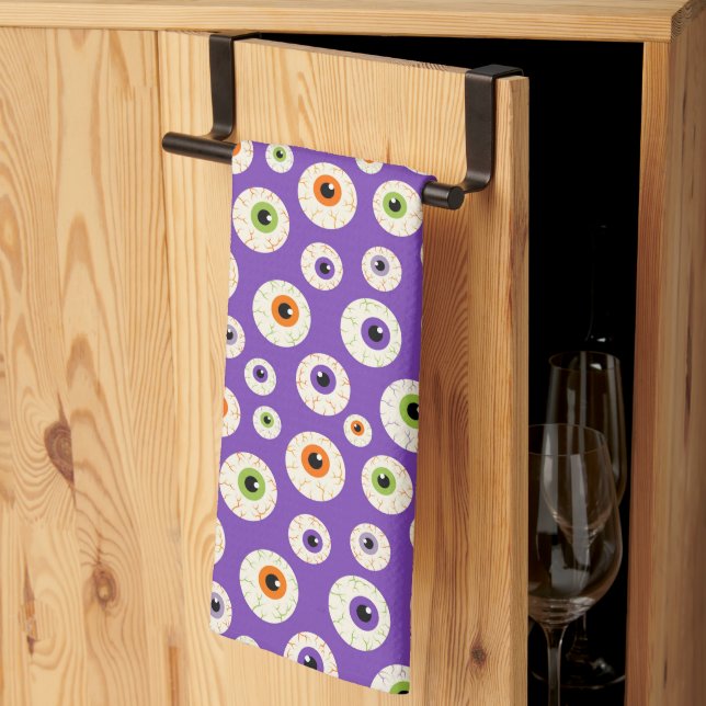 Farbiges Halloween-Eyeballs-Muster Geschirrtuch (Drittel gefaltet)