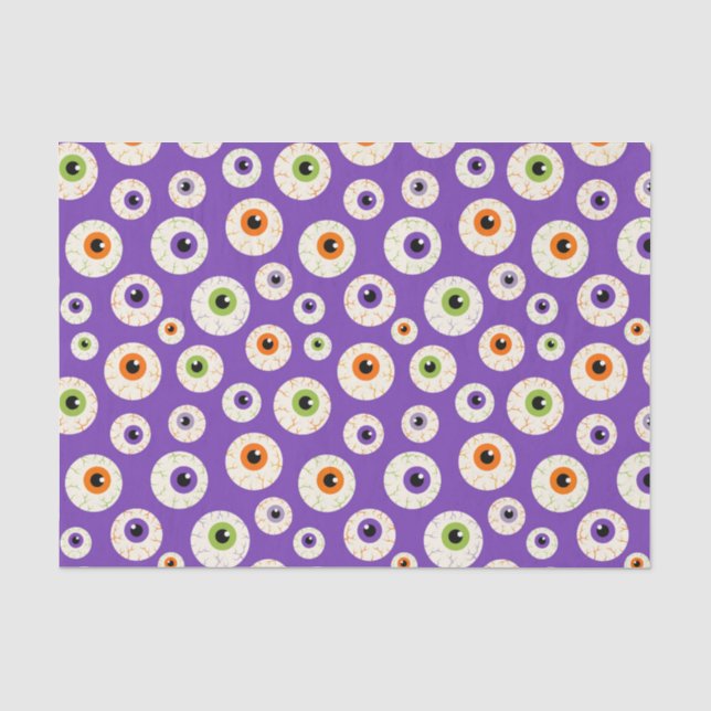 Farbiges Halloween-Eyeballs-Muster Seidenpapier (Vorderseite)