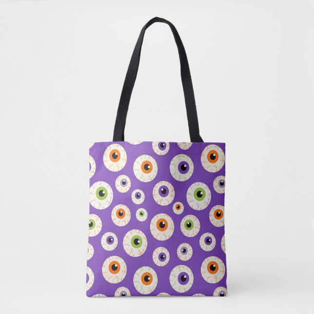 Farbiges Halloween-Eyeballs-Muster Tasche (Vorderseite)