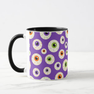Farbiges Halloween-Eyeballs-Muster Tasse