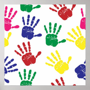 Farbiges Handdruckdesign Poster