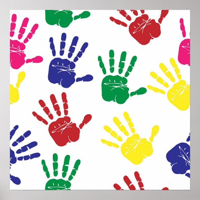Farbiges Handdruckdesign Poster (Vorne)