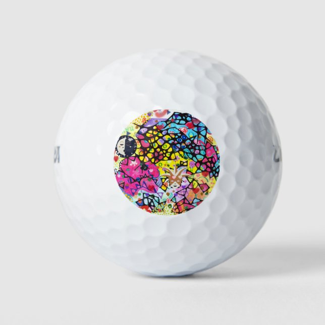 Farbiges handgemaltes Design Golfball (Vorderseite)