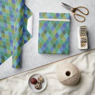 Farbiges Harlequin Diamonds Wrapping Paper Geschenkpapier