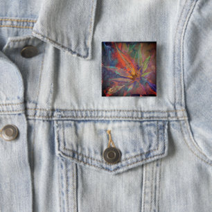 Farbiges Herbst-Blatt-Druck-Kunst-Pinback Button