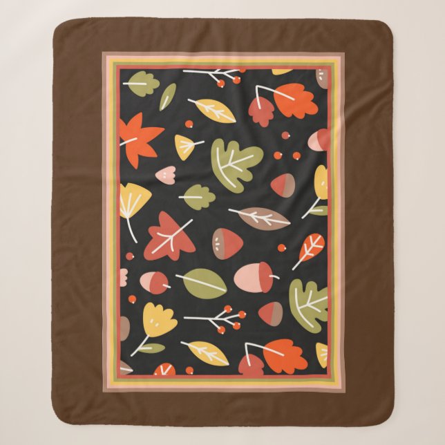 Farbiges Herbstmuster Sherpadecke (Vorderseite)