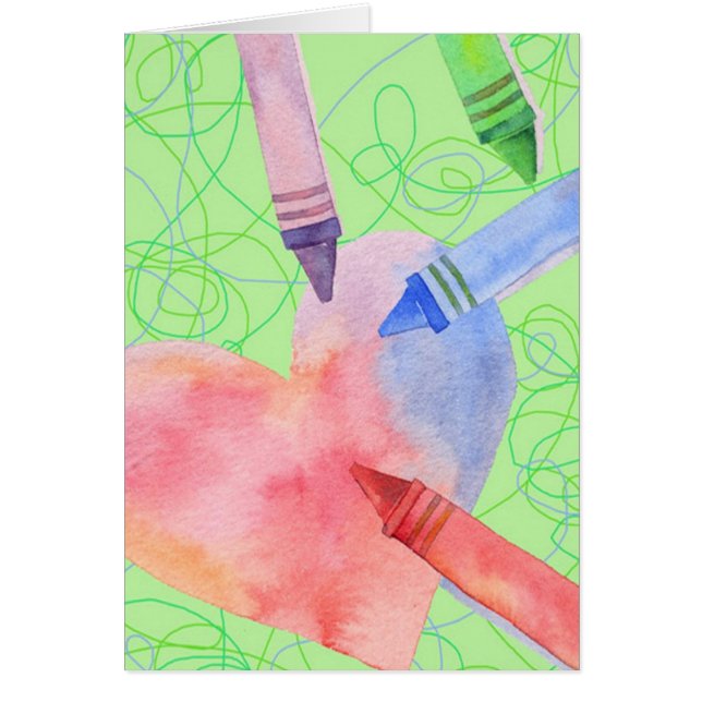 Farbiges Herz - Note Card (Vorne)