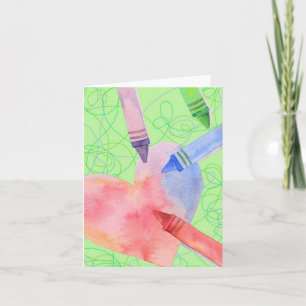 Farbiges Herz - Note Card Karte