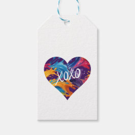 Farbiges Herz XOXO- Geschenkanhänger