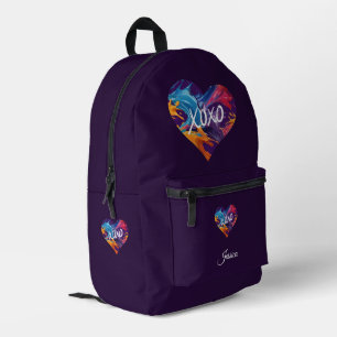 Farbiges Herz XOXO-Lila Bedruckter Rucksack
