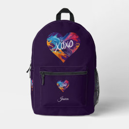 Farbiges Herz XOXO-Lila Bedruckter Rucksack