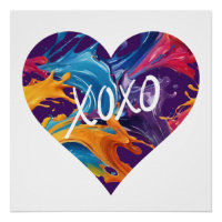 Farbiges Herz XOXO-
