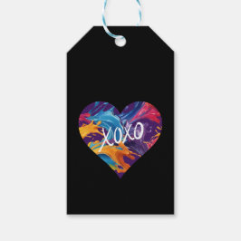 Farbiges Herz XOXO-schwarz-blau Geschenkanhänger