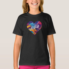 Farbiges Herz XOXO- T-Shirt