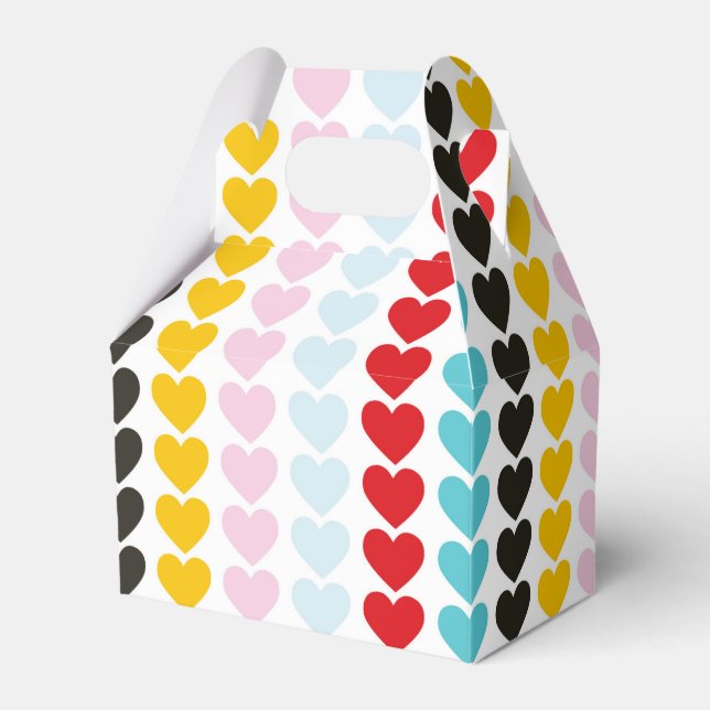 Farbiges Herzdesign, Jungs Mädchen Kinder, Valenti Geschenkschachtel (Vorderseite)