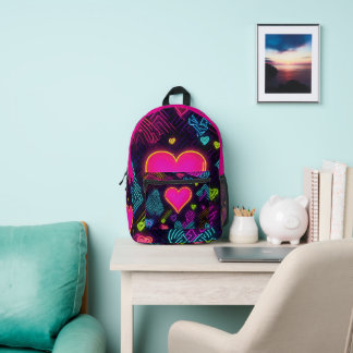 Farbiges Herzmuster Bedruckter Rucksack
