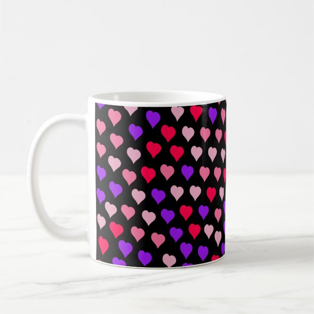 Farbiges Herzmuster Kaffeetasse (Links)