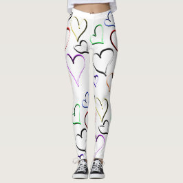 Farbiges Herzmuster Leggings