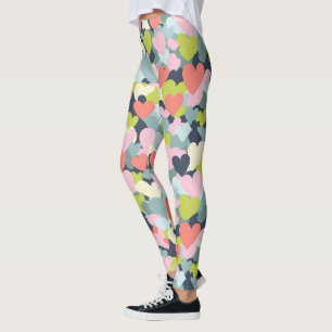 Farbiges Herzmuster Leggings