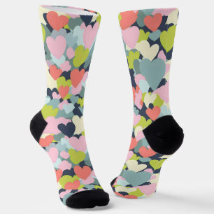 Farbiges Herzmuster Socken