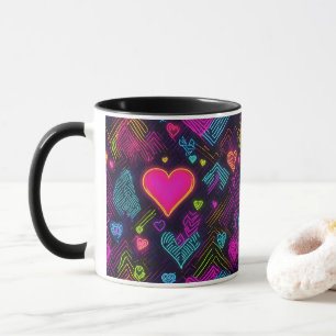 Farbiges Herzmuster Tasse