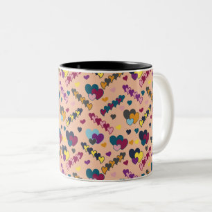 Farbiges Herzmuster Zweifarbige Tasse