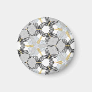 Farbiges Hexagon-Quadrat: geometrisches Kaleidosko Magnet