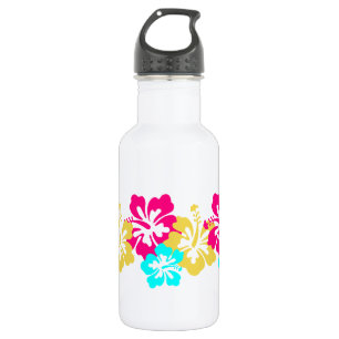 Farbiges Hibiskus-Design Trinkflasche