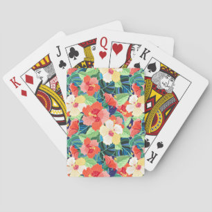 Farbiges Hibiskus Spielkarten
