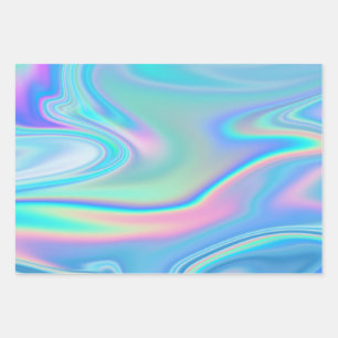 Farbiges holografisches Wrapping Paper Geschenkpapier Set