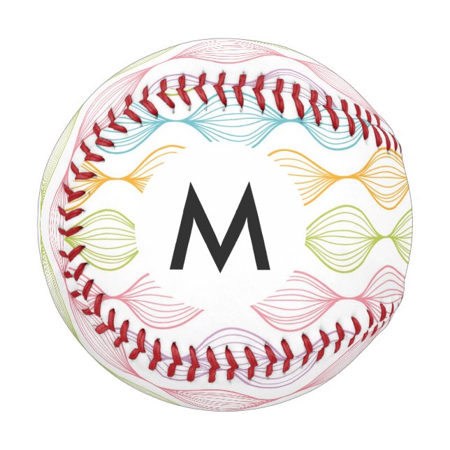 Farbiges horizontales Ogemuster Baseball (Vorderseite Links)