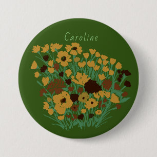 Farbiges Hübsches Feld von Blume + Individuelle Na Button