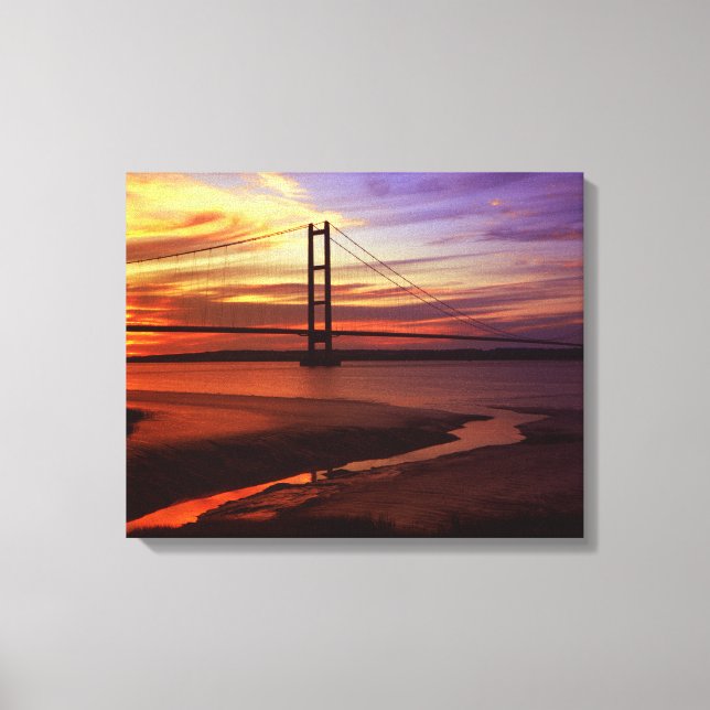 Farbiges Humber Bridge Sunset Foto Leinwanddruck (Vorderseite)