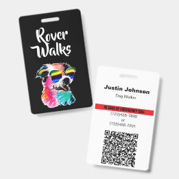 Farbiges Hund Haustier Profi QR-Code Notfall-ID Ausweis