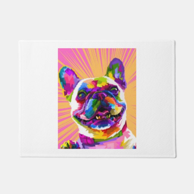 Farbiges Hundedesign Fußmatte (Vorderseite)