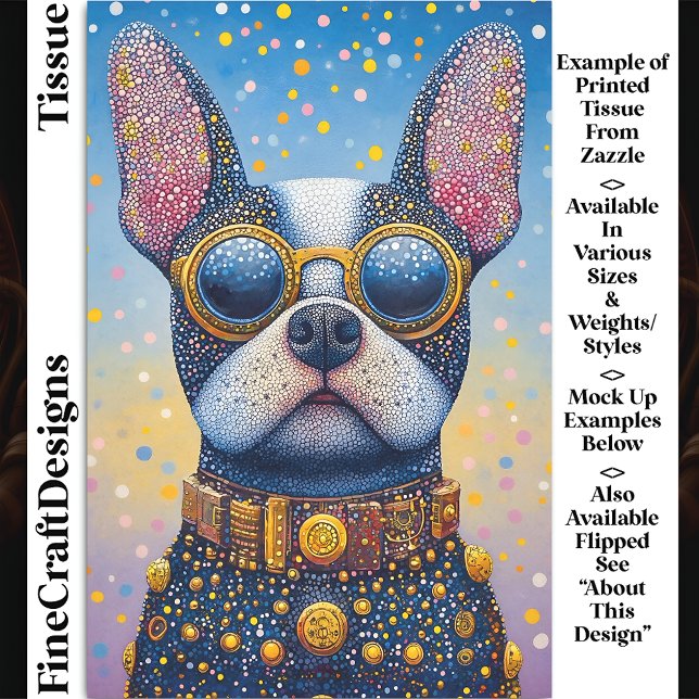 Farbiges Hundeportrait, Pointillismus DN5R Decoupa Seidenpapier (Von Creator hochgeladen)