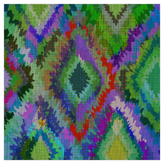 Farbiges Ikat Tribal Geometric Muster Stoff (Muster)