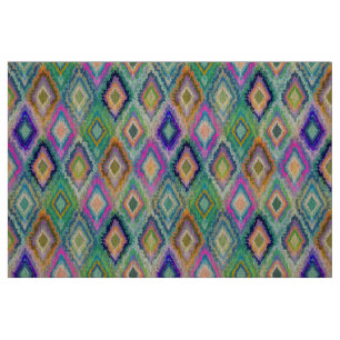 Farbiges Ikat Tribal Geometrisches Muster 2 Stoff