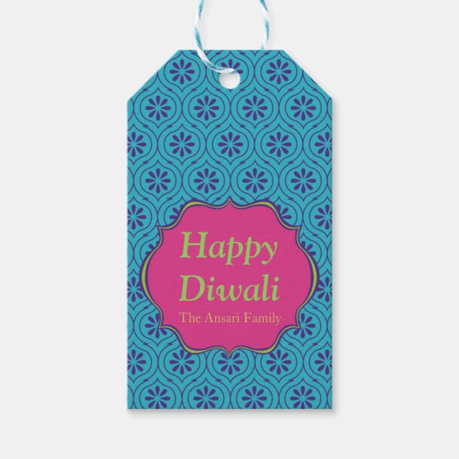 Farbiges Indianermuster Diwali Geschenkanhänger (Vorderseite)