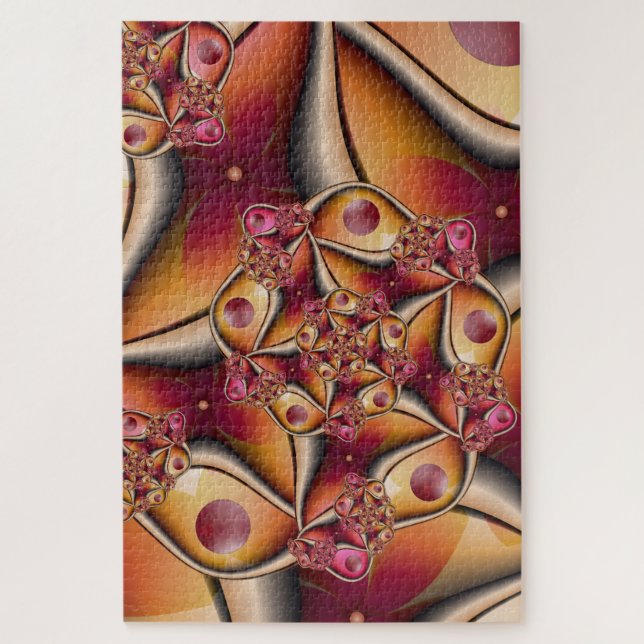 Farbiges Joy Abstrakt Red Orange Fantasy Fraktal (Vertikal)