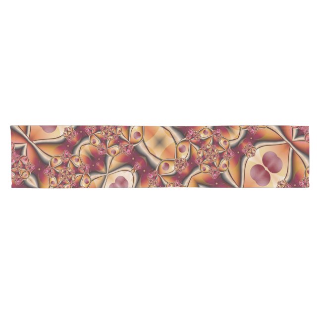 Farbiges Joy Abstrakt Red Orange Fantasy Fraktal Kurzer Tischläufer (Horizontal)