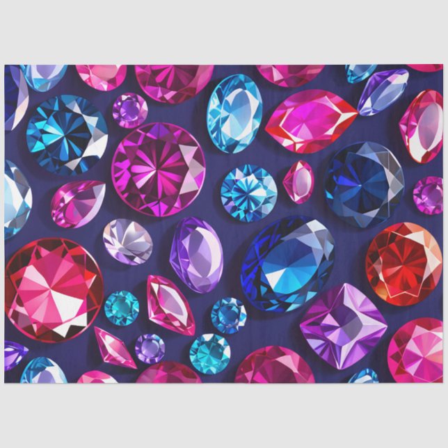 Farbiges Juwel Art Tissue Paper Seidenpapier (Vorderseite)