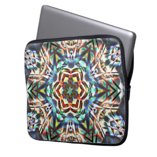 Farbiges Kaleidoskop mit Textur, die Leinwand auss Laptopschutzhülle
