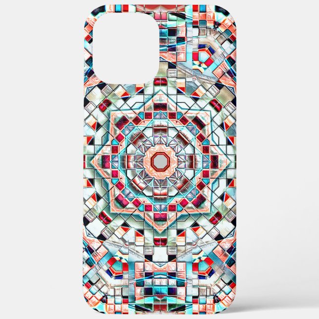 Farbiges Kaleidoskop von Fliesen mit grober Textur Case-Mate iPhone Hülle (Rückseite)