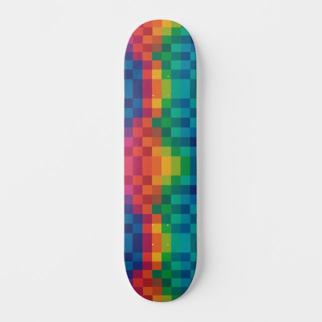 Farbiges Karomuster Skateboard (Vorderseite)