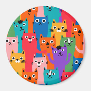 Farbiges Katzen Muster Magnet