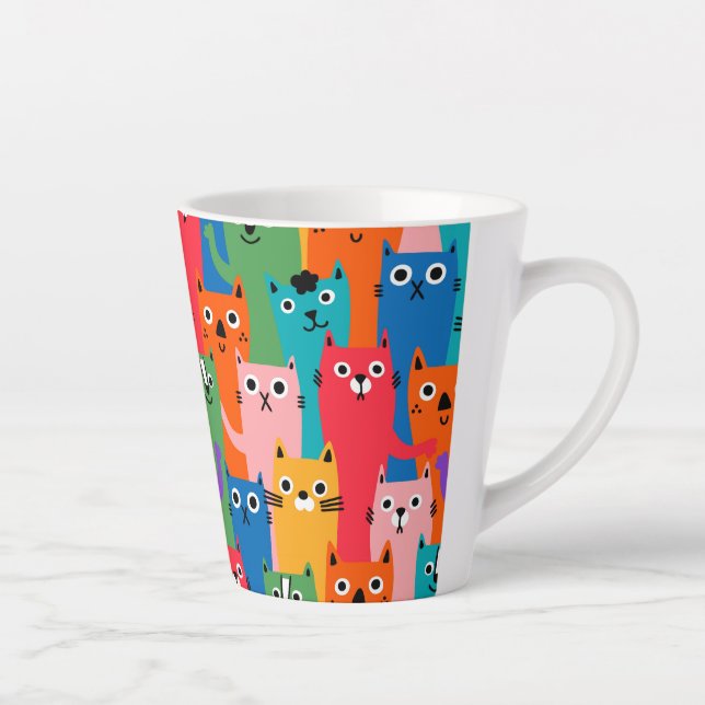 Farbiges Katzen Muster Milchtasse (Rechts)
