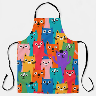 Farbiges Katzen-Muster Schürze